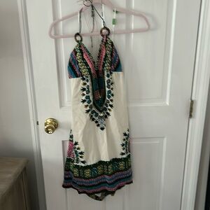 Tibi silk halter dress/tie back